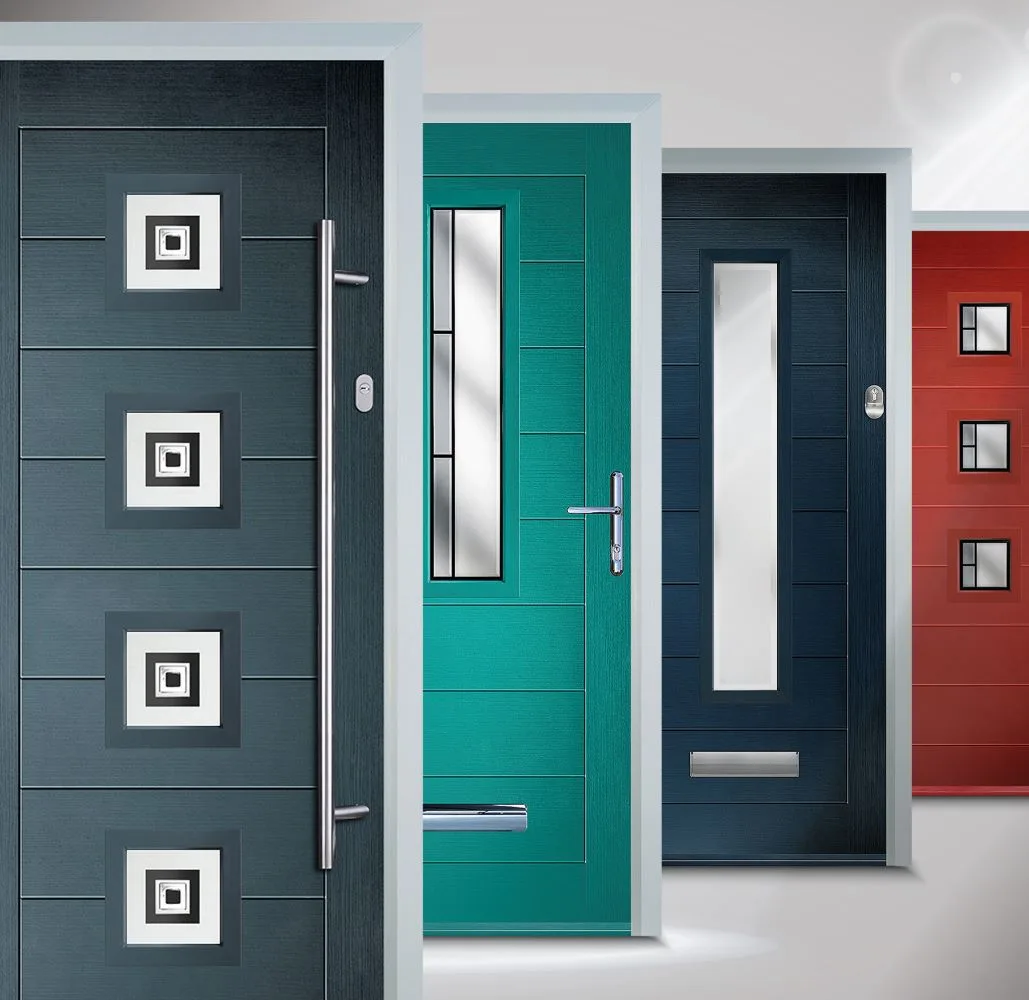 Composite door range in multiple colours available for trade supply