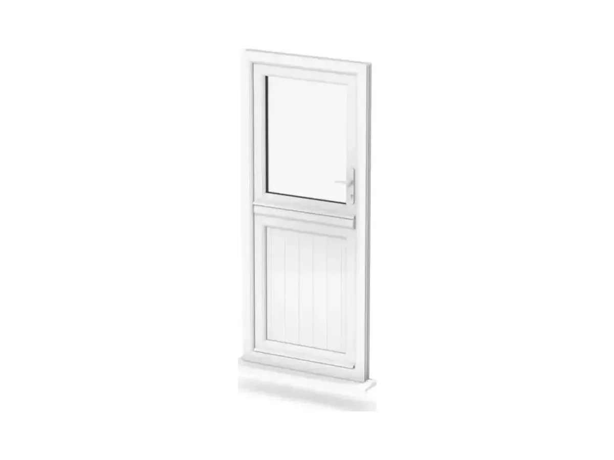 White uPVC stable door, studio view