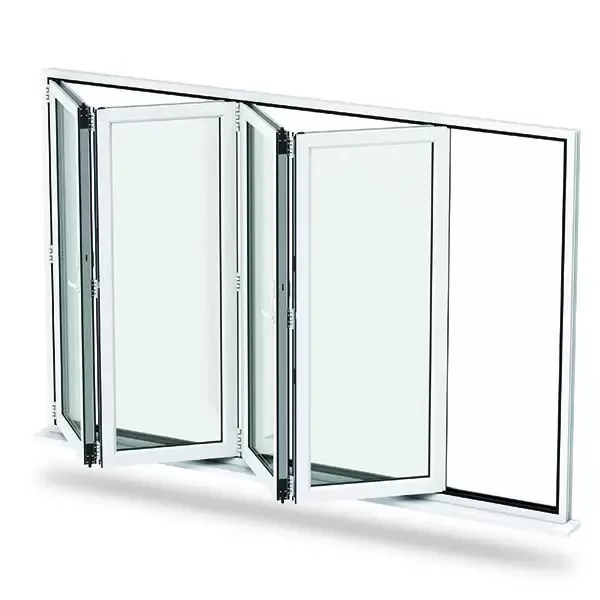 White uPVC bi-fold doors, studio view