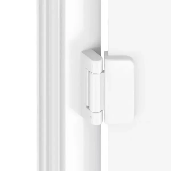 White flag hinge on a uPVC door