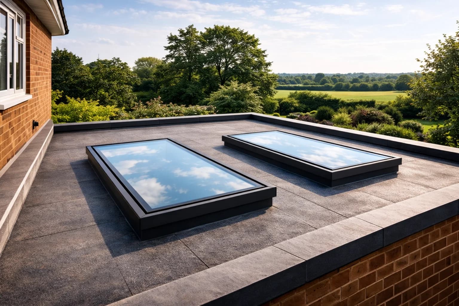 Flat rooflight main graphic created for CII Double Glazing