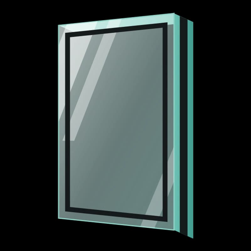 Double glazed sealed unit with a black warm edge spacer, studio view
