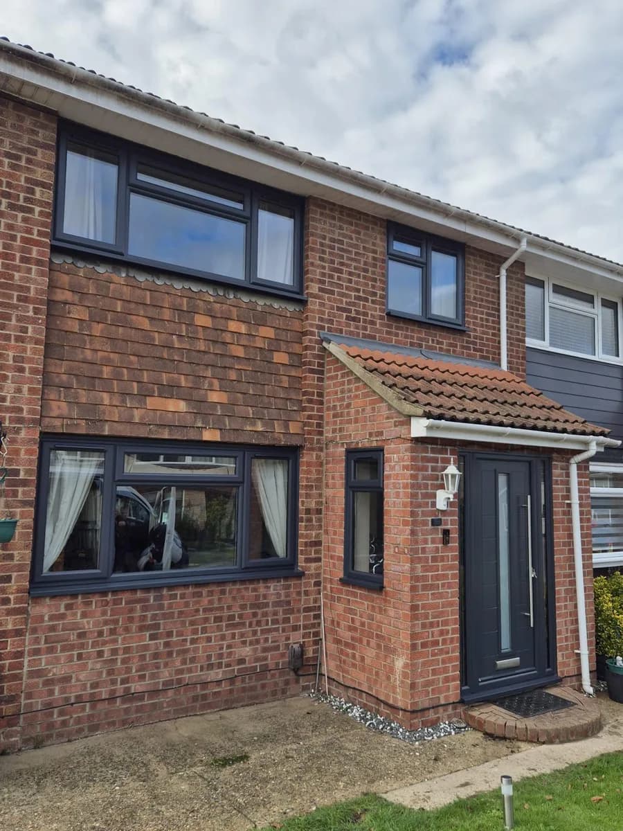 Anthracite grey uPVC casement windows installed in Romford by Cii Double Glazing